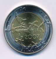 Finnország 2007. 5E bimetál "Finnország függetlenségének 90. évfordulója" kapszulában T:BU Finland 2007. 5 Euro bimetallic "90th Anniversary of Finland's Independence" in capsule C:BU Krause KM#135