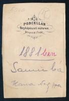 1881 Elegáns úr (,,Samu bá") portréja, vizitkártya, ,,Porcellán" fényképészeti műterem (Bp...