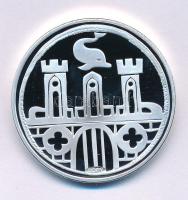 DN "A legértékesebb magyar érmék - Buda városi dénár replika" ezüstözött Cu emlékérem kaps...