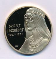 ifj. Szlávics László (1959-) 2011. "Nagy Magyarok / Szent Erzsébet" aranyozott Cu emlékérem kapszulában (40mm) T:PP