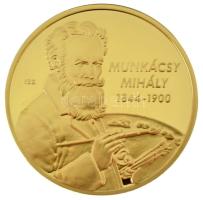 ifj. Szlávics László (1959-) 2011. "Nagy Magyarok / Munkácsy Mihály" aranyozott Cu emlékérem kapszulában (40mm) T:PP
