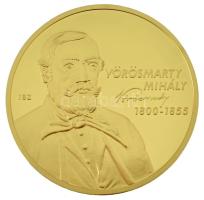 ifj. Szlávics László (1959-) 2011. "Nagy Magyarok / Vörösmarty Mihály" aranyozott Cu emlékérem kapszulában (40mm) T:PP