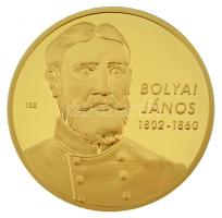 ifj. Szlávics László (1959-) 2011. "Nagy Magyarok / Bolyai János" aranyozott Cu emlékérem kapszulában (40mm) T:PP