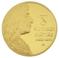 ifj. Szlávics László (1959-) 2011. "Nagy Magyarok / Hunyadi Mátyás" aranyozott Cu emlékérem kapszulában (40mm) T:PP