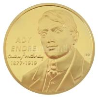 ifj. Szlávics László (1959-) 2011. "Nagy Magyarok / Ady Endre" aranyozott Cu emlékérem kapszulában (40mm) T:PP