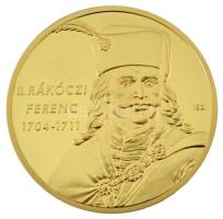 ifj. Szlávics László (1959-) 2011. "Nagy Magyarok / II. Rákóczi Ferenc" aranyozott Cu emlékérem kapszulában (40mm) T:PP
