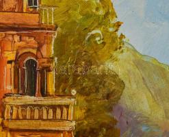 Fekete Zsolt (1964-): A nyugalom szigete. Olaj, farost, jelzett, dekoratív fakeretben. d: 20 cm