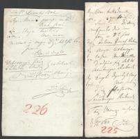 1842 Rabok részére kiállított orvosi receptek, 2 db, az egyiken Dr. Heim aláírással