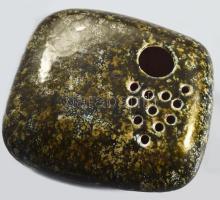 Kerezsi Györgyi Ikebana váza. Mázas kerámia, jelzett, hibátlan 18x17 cm