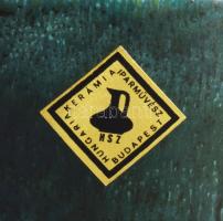 H. jelzéssel Iparművész gyertyatartó Mázas kerámia, jelzett, hibátlan 13 cm