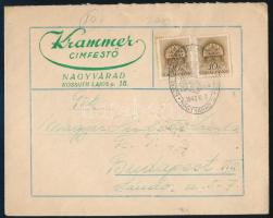 1942 Nagyvárad, Krammer címfestő fejléces reklámboríték, "Szent László ünnepi hét Nagyváradon" alkalmi bélyegzéssel