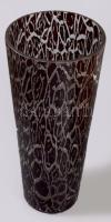 Nagy fatörzs mintás váza. Formába öntött, többrétegű, színezett, hibátlan 34 cm
