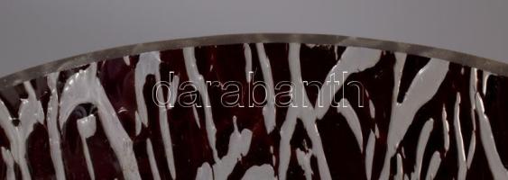 Nagy fatörzs mintás váza. Formába öntött, többrétegű, színezett, hibátlan 34 cm