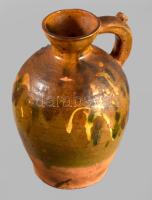 Vizes kancsó. Mázas cserép, Erdély, XX sz. eleje Hibátlan 25 cm