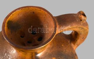 Vizes kancsó. Mázas cserép, Erdély, XX sz. eleje Hibátlan 25 cm