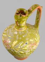 Vizes kancsó. Mázas cserép, Alföld, XIX. sz. Sérülésekkel 31 cm