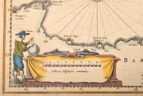 Johannes Janssonius: Granata, et Murcia Regna, Granada és Murcia térképe. Színezett rézmetszet. Megj...