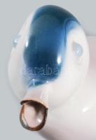 Aquincum aquazur kacsa figura. Terv.: Ősz Szabó Antónia. Jelzett, hibátlan, m: 12 cm
