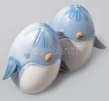 Aquincum aquazur pingvin pár. Terv.: Ősz Szabó Antónia. Jelzett, hibátlan, 10,5x6,5 cm /// Aquincum ...