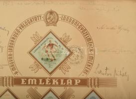 1953 Az Anglia ellen játszott 6:3-as londoni diadal emlékére kiadott emléklap és emlékbélyeg sorozat...