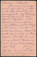 1915 Tábori posta levelezőlap Budapestre küldve / Field postcard "K.u.K. Etappenstationskommand...
