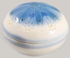 Aquincum aquazur ékszeres doboz. Terv.: Ősz Szabó Antónia. Jelzett, hibátlan, d: 6,5 cm