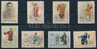 Kínai Népköztársaság 1962 Szinházművészet Mi 648-655 (Mi EUR 3.000.-) (barnás gumi / brownish gum)