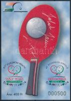 2004 Budapesti ifi asztalitenisz EB emlékív a két magyar győztes aláírásával / souvenir sheet