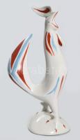 Hollóházi "art deco" kakas figura (terv: Török János). Kézzel festett, jelzett, hibátlan, ritkább festéssel, m: 15 cm