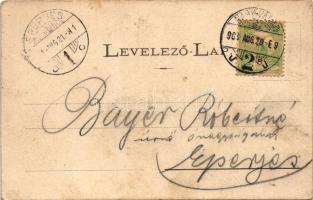 1904 Nagyvárad, Oradea; Szent László tér, piac, Általános takarékpénztár, Csarnok kávéház, Adria biz...