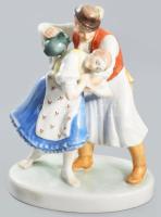 Herendi locsolkodók. Jelzett, kézzel festett, hibátlan, m: 25 cm