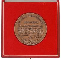 1985. "Józsefvárosi Takarékpénztár" egyoldalas bronz emlékérem eredeti tokban (70mm) T:AU