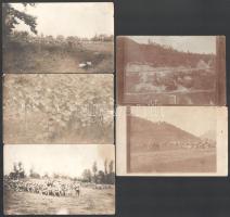1918 A cs. és kir. 105. gyalogezred (K. u. k. Infanterie-Regiment 105.) tagja által készített felvételek az I. világháborúból, közte az olasz fronton készült képek, 5 db fotólap, a hátoldalon feliratozva, 9x14 cm