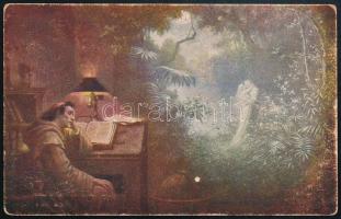 ~1915 Tábori posta képeslap / Field postcard piros / red "K.U.K. MARINE-ETAPPEN...KOMMANDO"...