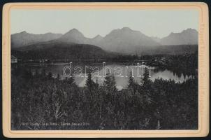 cca 1890 Magas-Tátra, Központi Kárpátok. Csorba tó és Tátra. Stengel, keményhátú fotó 10,5x16,5 cm / High Tatras, vintage photo,Csorbasee mit Tatra