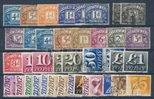 Nagy-Britannia 1955-1982 Kis portó összeállítás, 38 db bélyeg stecklapon