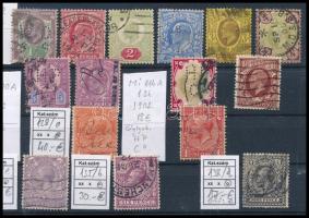 Nagy-Britannia 1902-1912 Kis összeállítás, 15 db bélyeg stecklapon, garancia nélkül