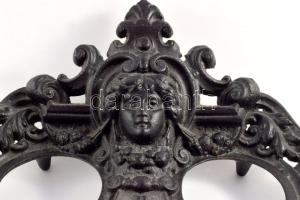 Régi katonai távcső, hiánnyal, tisztításra szorul, bőr tokban, 17x12 cm