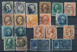 USA 1870-1888 Kis összeállítás, 20 db bélyeg stecklapon
