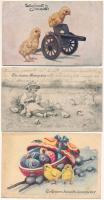 10 db RÉGI húsvéti és pünkösdi üdvözlőlap vegyes minőségben / 10 pre-1945 Easter and Pentecost greeting art postcards