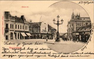 1904 Nagyvárad, Oradea; Bémer tér, Wagner, Wallerstein Fülöp fiai, Kádár János üzlete, drogéria. Helyfi László kiadása / square, shops, drugstore (fl)