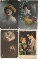 10 db RÉGI zsáner motívum képeslap vegyes minőségben / 10 pre-1945 love couples motive postcards in mixed quality