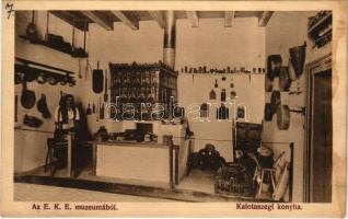 Kolozsvár, Cluj; EKE (Erdélyi Kárpát Egyesület) múzeum, kalotaszegi konyha / Transylvanian folklore museum, kitchen from Tara Calatei (ázott / wet damage)