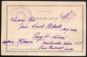 1917 Tábori posta képeslap, a képoldalon bolgár bélyeggel / Field postcard "S.M. Spitalschiff Kulpa K.u.K. Kriegsmarine"