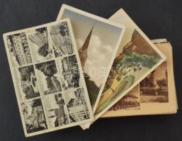 100 db MODERN fekete-fehér magyarországi város képeslap, közte néhány RÉGI (Képzőművészeti Alap, Művészeti Alkotások) / 100 modern and pre-1945 black and white Hungarian town postcards