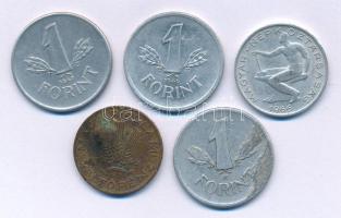 1946. 20f tombak + 1946-1947. 1Ft Al "Kossuth-címer" (2xklf) + 1952. 1Ft Al "Rákosi címer" anyaghiba + 1966. 50f Al T:VF,F
