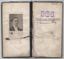 1912 Bp., A budapesti királyi magyar tudományegyetem által kiállított leckekönyv aláírásokkal