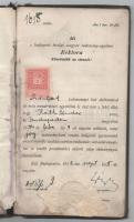 1912 Bp., A budapesti királyi magyar tudományegyetem által kiállított leckekönyv aláírásokkal