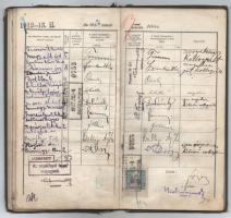 1912 Bp., A budapesti királyi magyar tudományegyetem által kiállított leckekönyv aláírásokkal