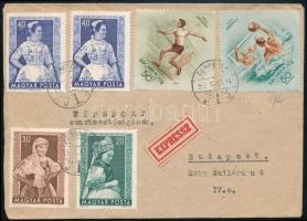 1953 Expressz levél 6 db bélyeggel "DEBRECEN" - Budapest / Express cover